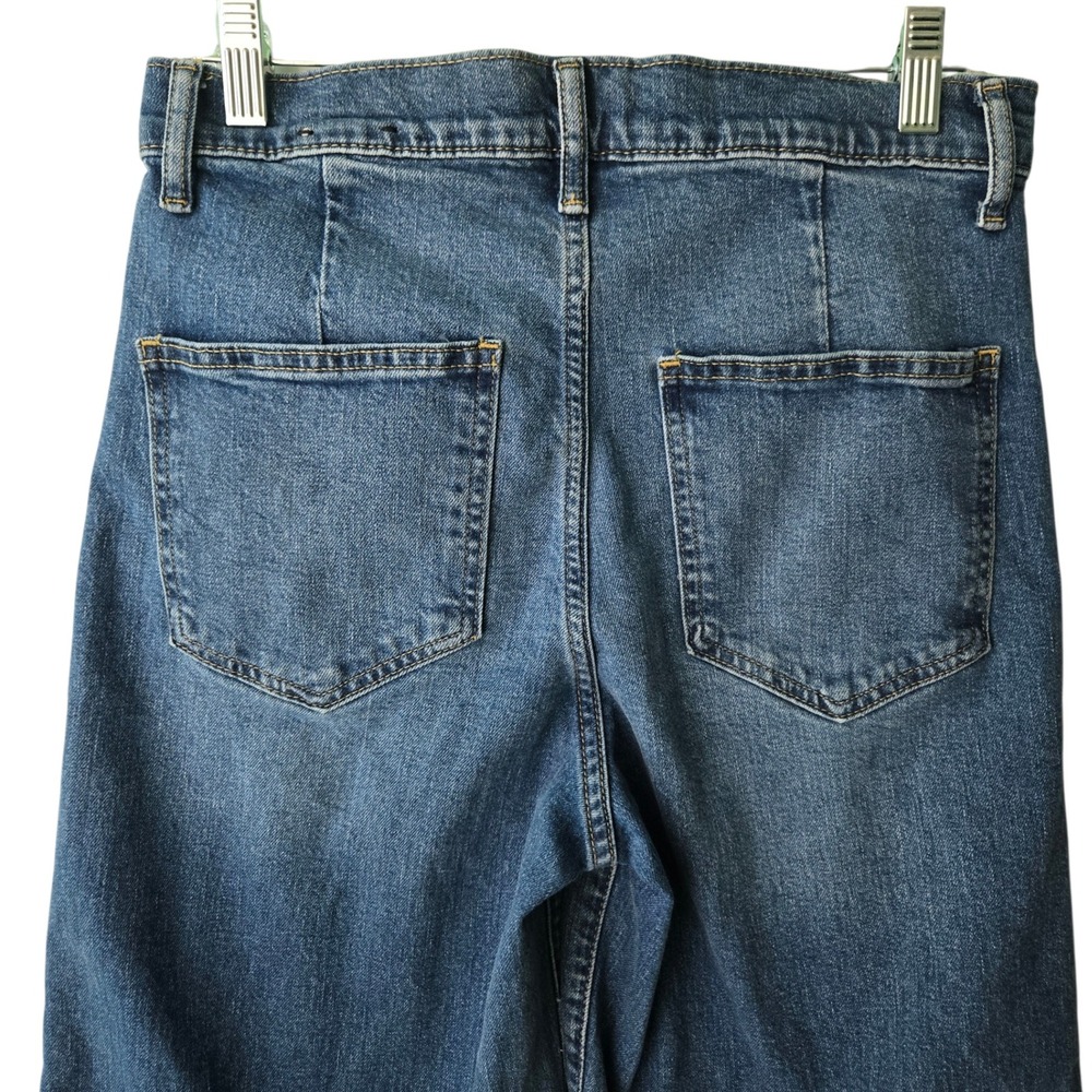 GAP Women's Denim High Rise Wide Leg Crop Dark Wash Seam Jeans 4/27R 733293-00 - Picture 11 of 15